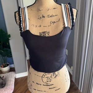 Free People Movement Black Cropped Tank Top Stretchy Large